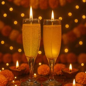 Home scented wine glass gel candle