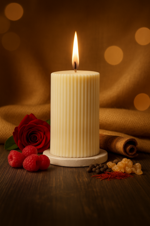 RIBBED PILLAR CANDLE