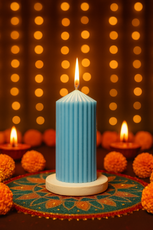 RIBBED PILLAR CANDLE