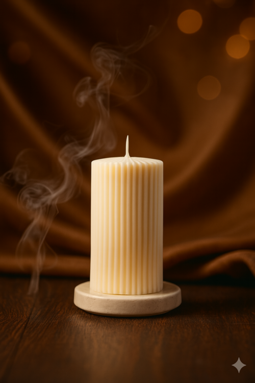 RIBBED PILLAR CANDLE